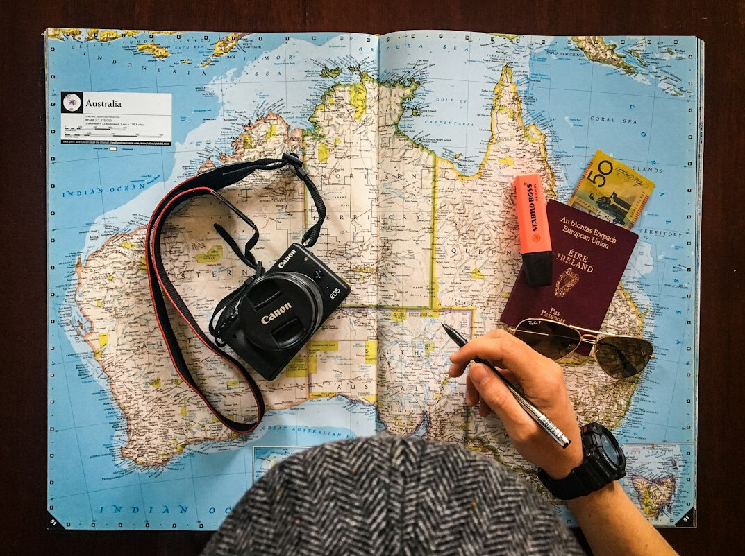 senior woman planning trip